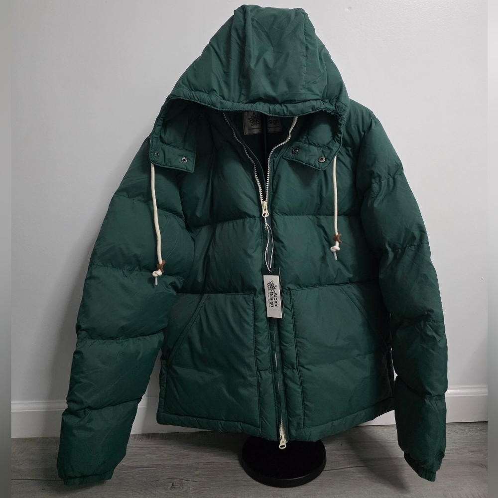 NWT Alpine Design Mens 1962 Puffer Jacket In Color Forest Shadow Thermolite Coat